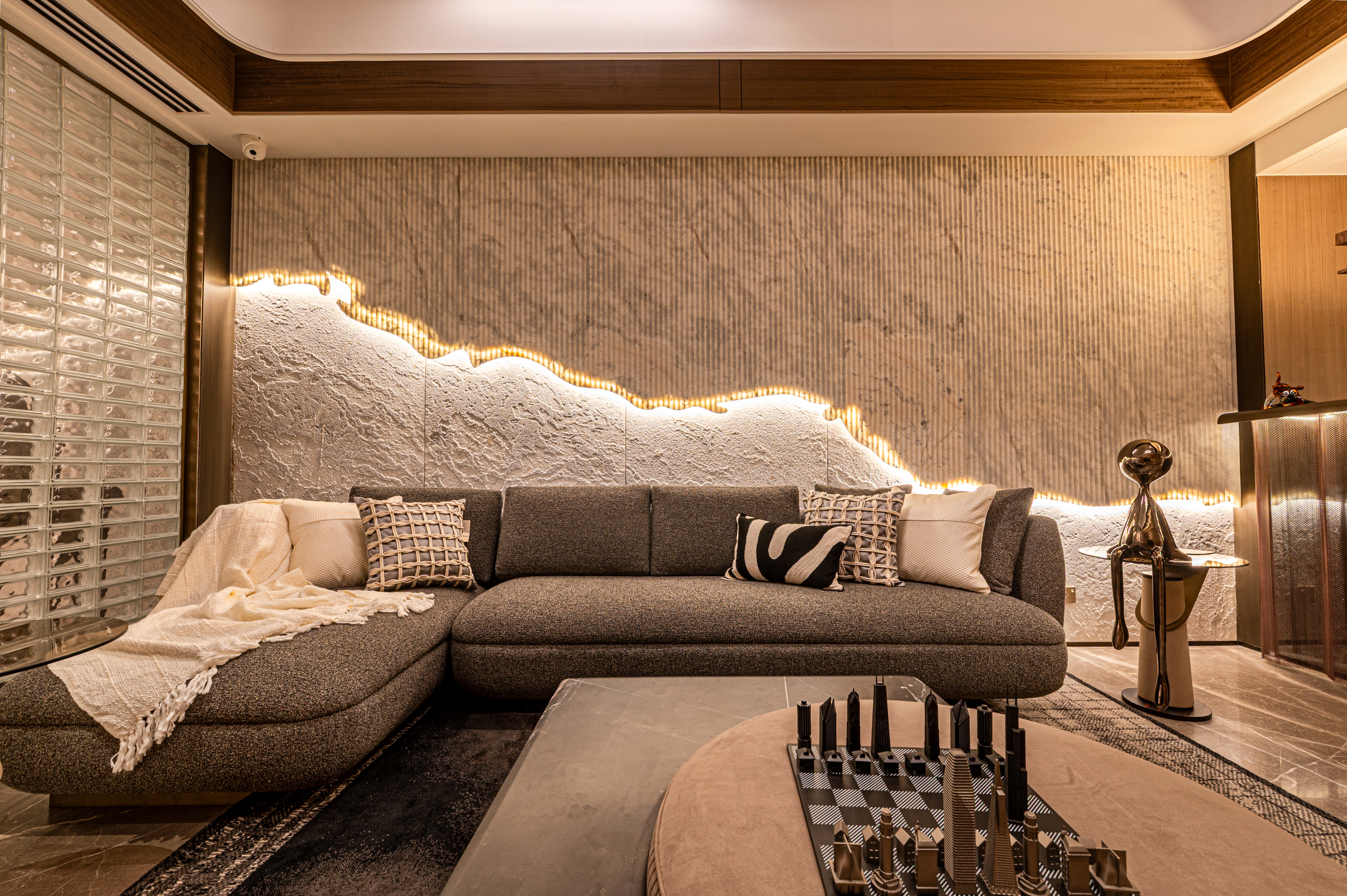 Stone and timber detailing in an AEK residence