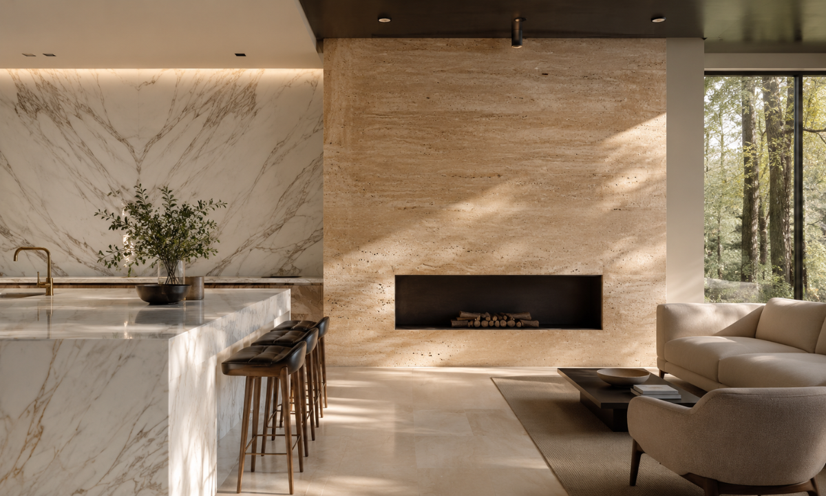 ravertine & Calacatta Stone