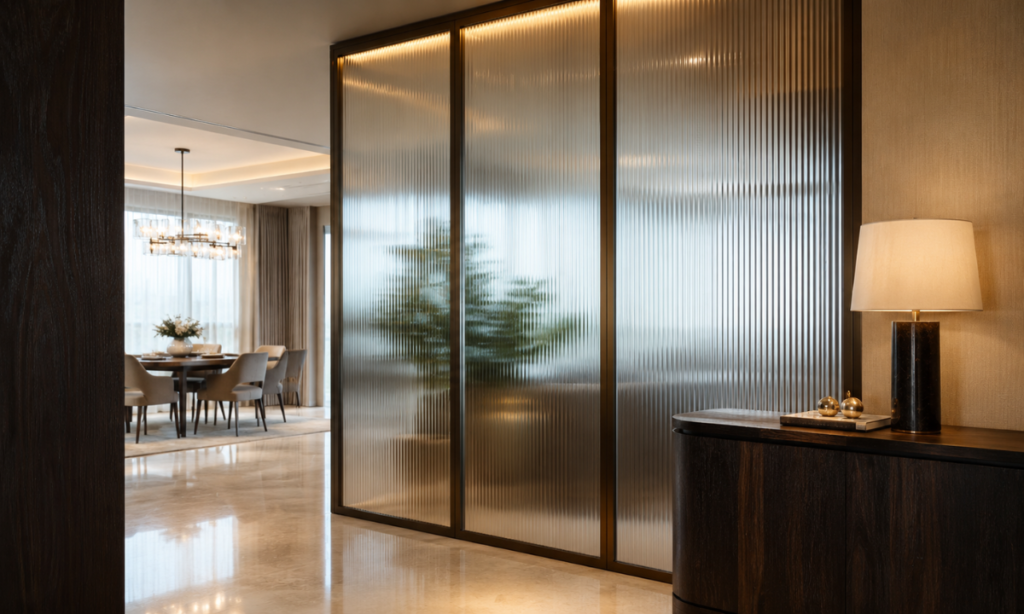 Fluted Glass Partition