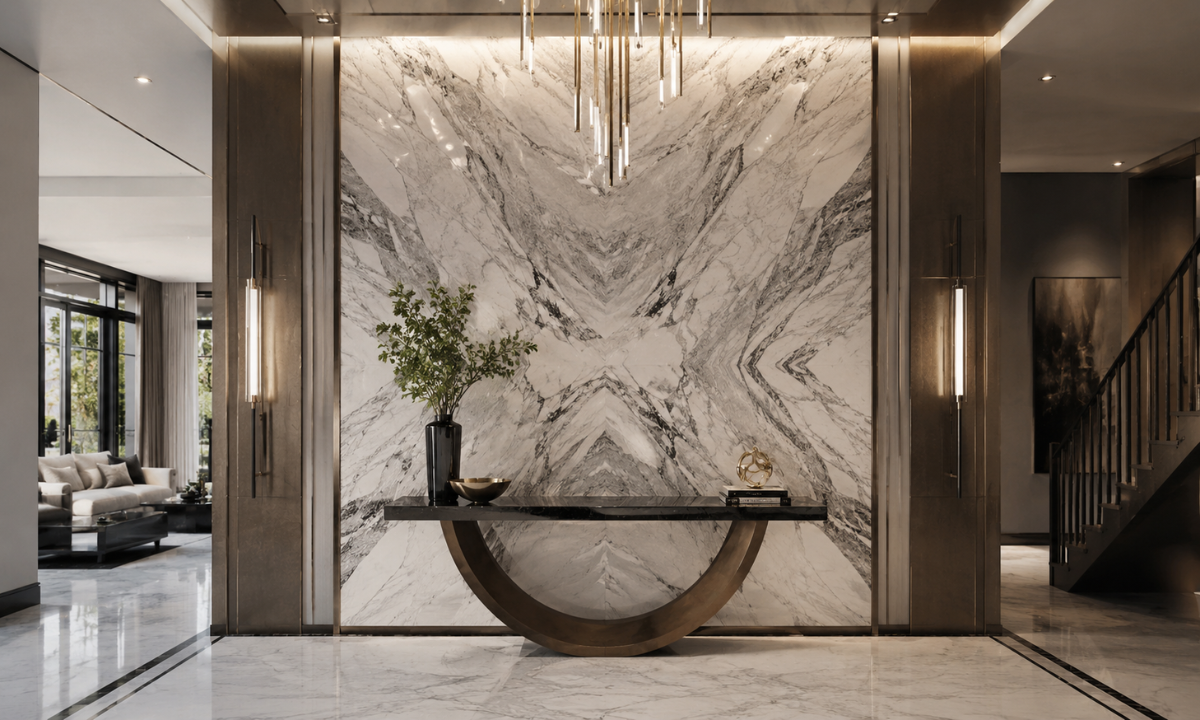 Italian marble entrance foyer