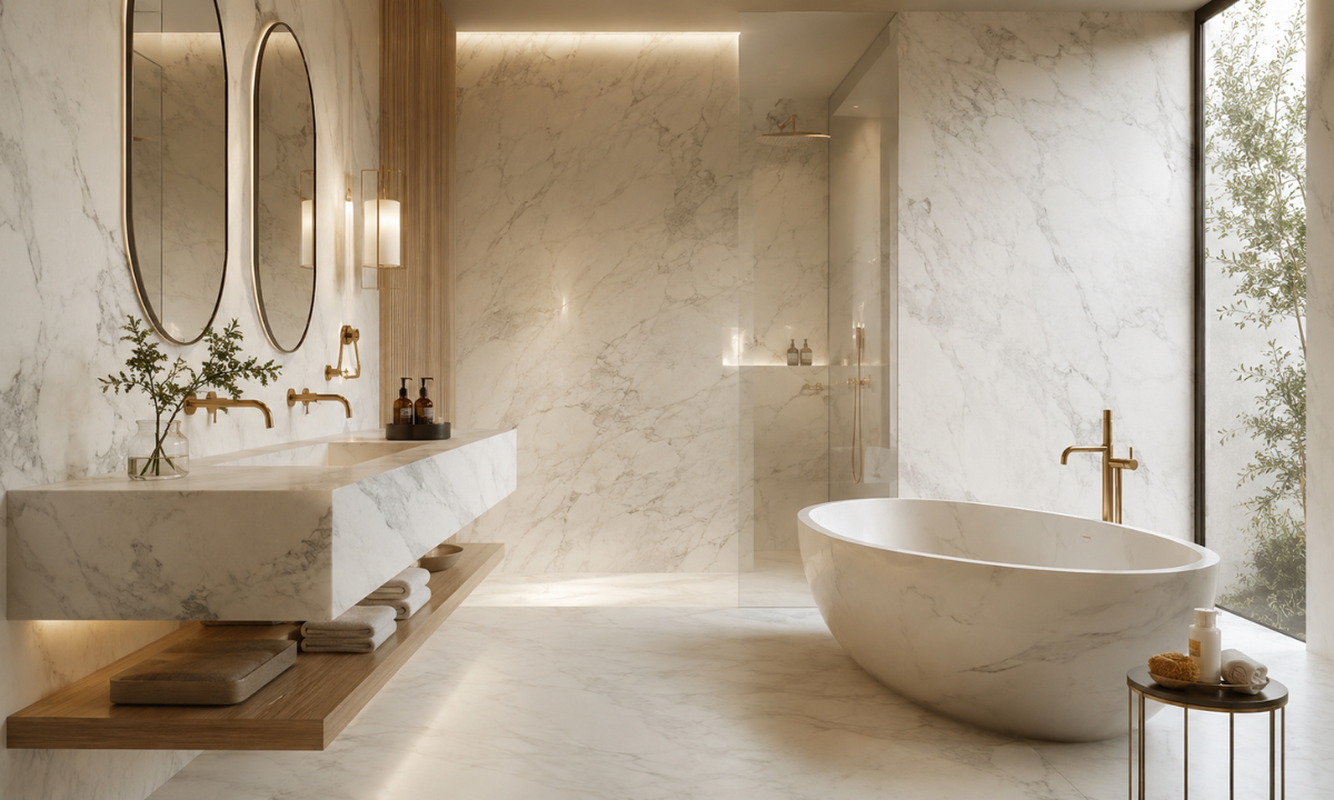 Italian marble luxury bathroom