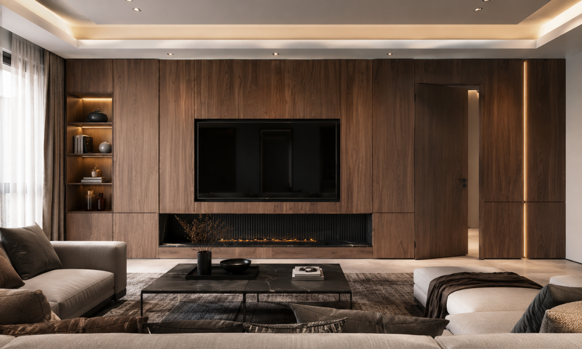 Luxury wood panelling for living rooms