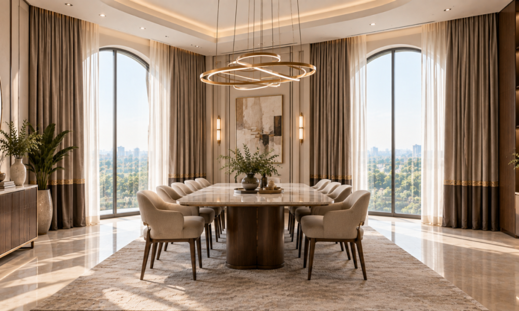 Smart Curtains for Luxury Dining Rooms