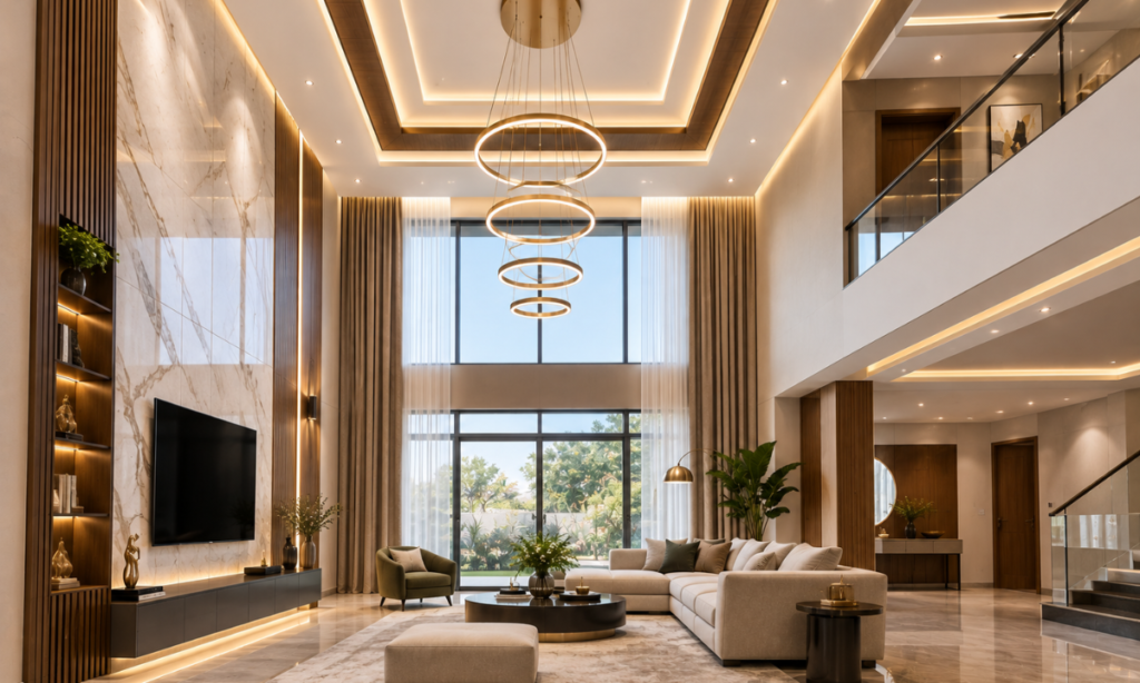 Double-Height False Ceiling Design