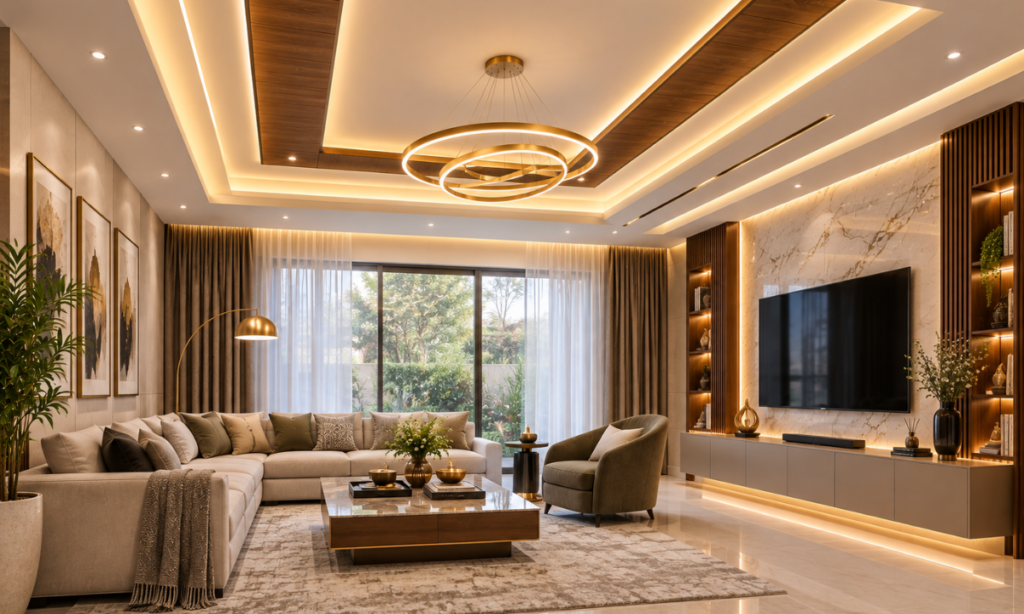Luxury Living Room False Ceiling