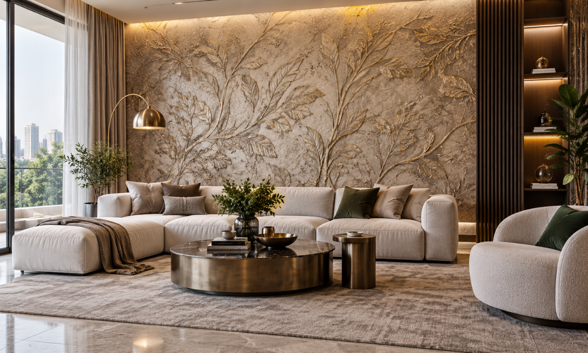 Luxury wallpaper design for an elegant modern living room