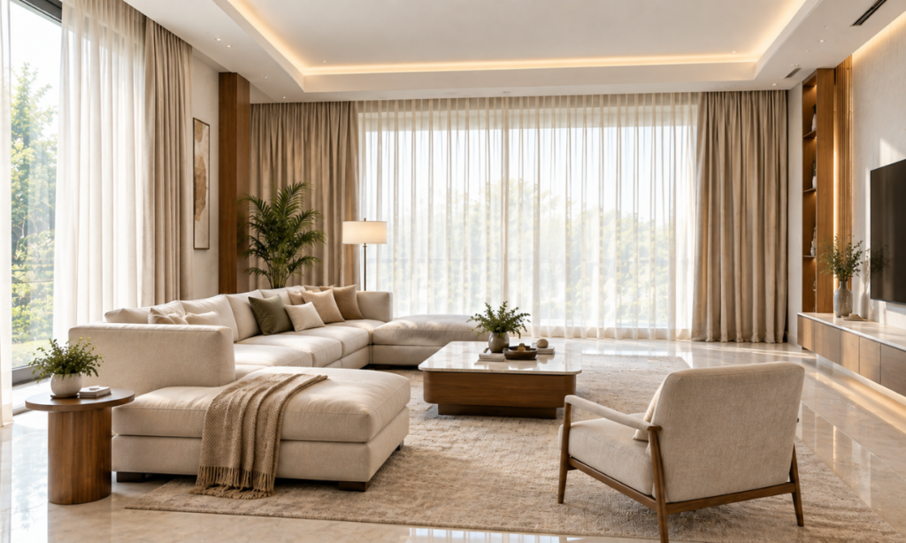 Motorised Floor-to-Ceiling Curtains
